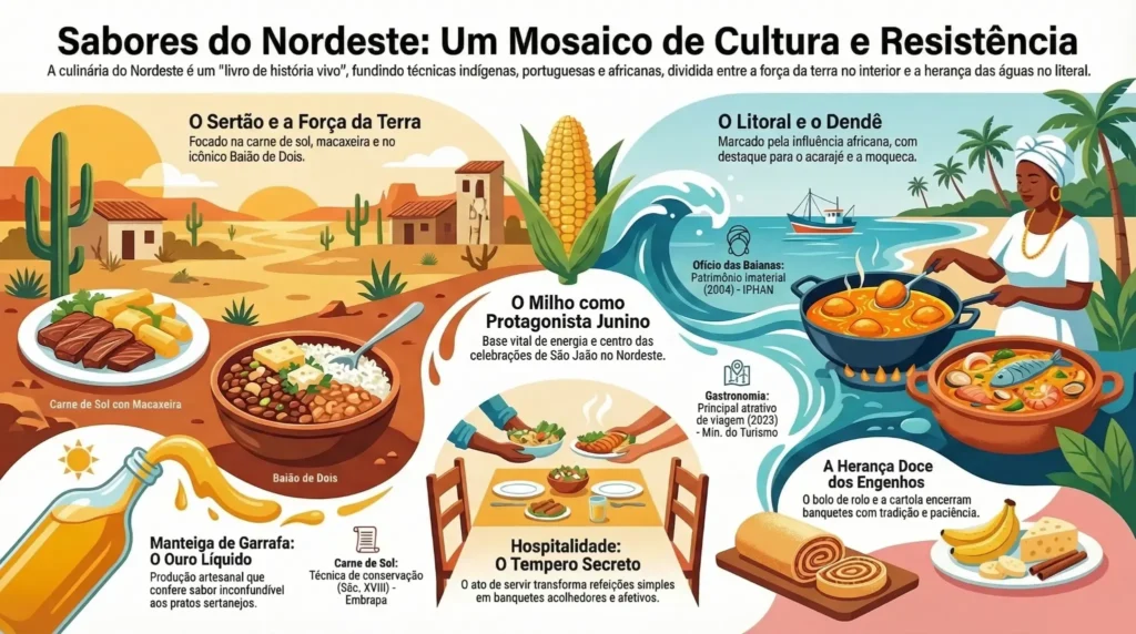 Infográfico Comidas Típicas do Nordeste Brasileiro