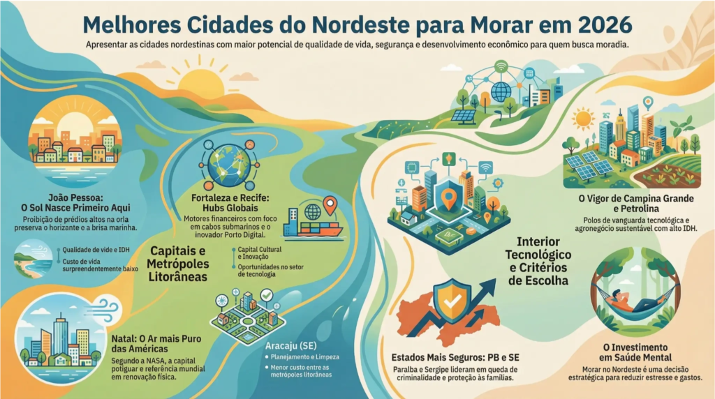 Infográfico melhores cidades do nordeste para morar - Enciclopédia Nordeste