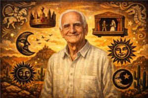 Retrato artístico e simbólico de Ariano Suassuna