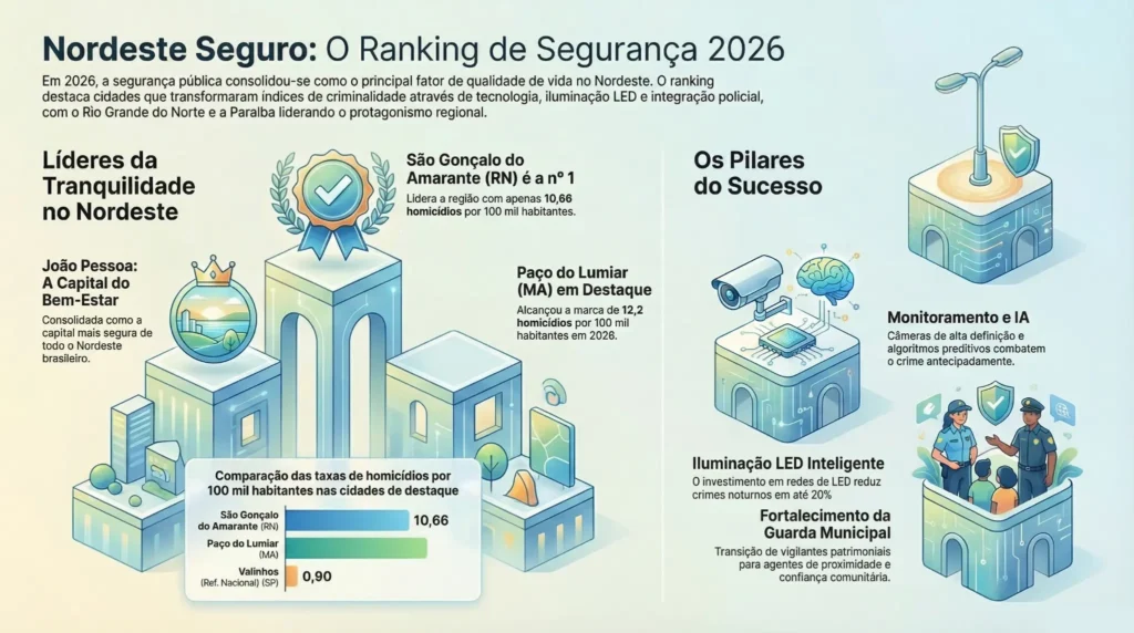 Infográfico: Ranking das Cidades mais seguras do Nordeste