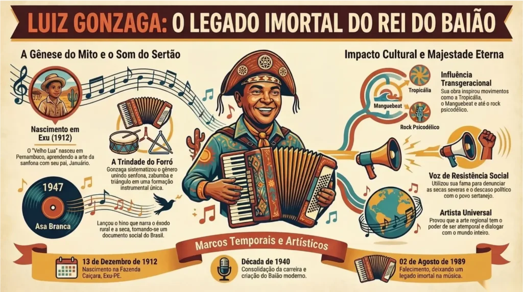 Infográfico Luiz Gonzaga Rei do Baião