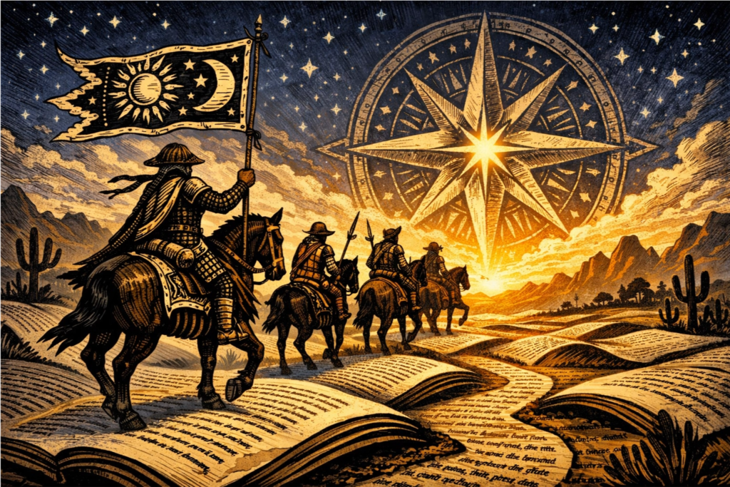 Representação épica e simbólica da "cavalgada literária" de Ariano Suassuna