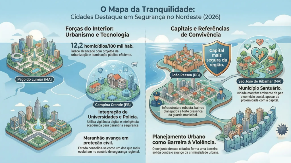 O Mapa da Tranquilidade: Cidades Destaque em Segurança no Nordeste(2026)