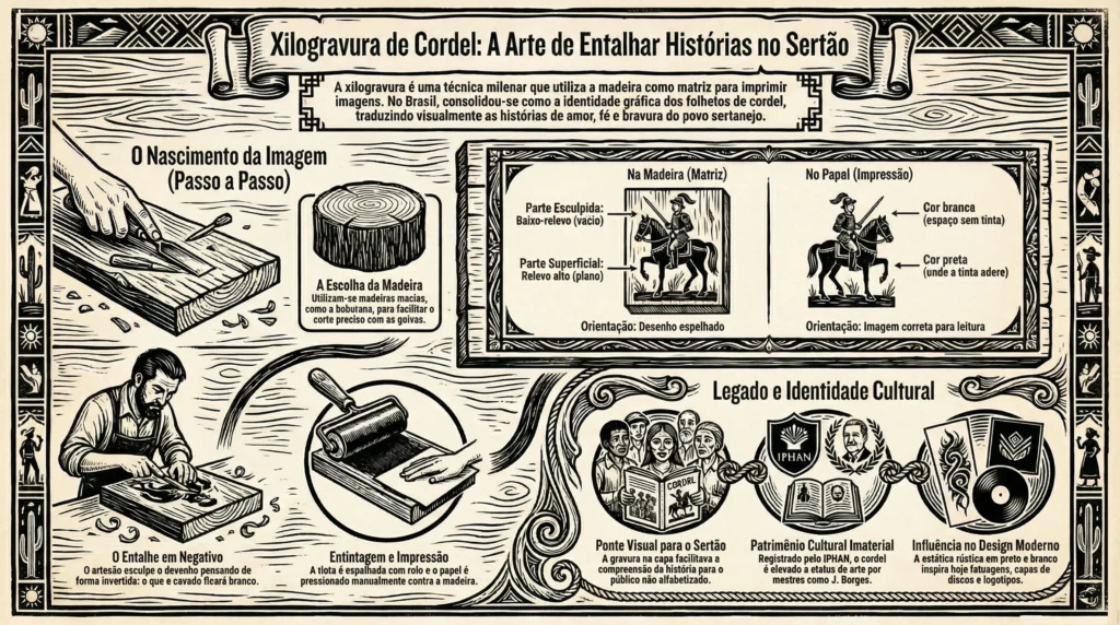 Xilogravura de Cordel - Infográfico
