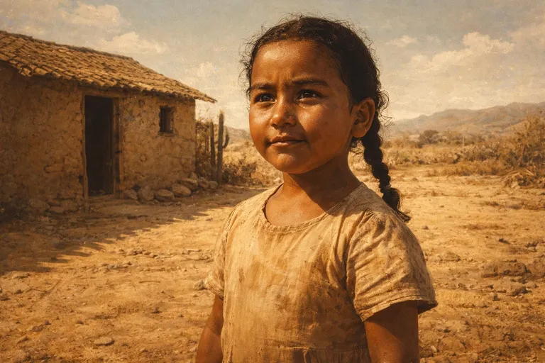 Representação criada por IA de Margarida Maria Alves ainda criança